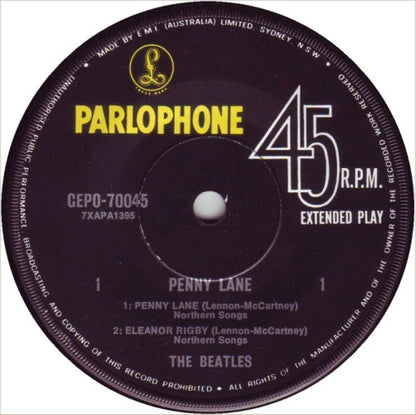 The Beatles : Penny Lane (7", EP, Mono, RP)