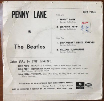 The Beatles : Penny Lane (7", EP, Mono, RP)