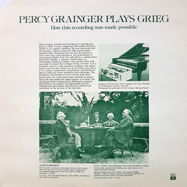 Edvard Grieg, Percy Grainger, Sydney Symphony Orchestra, John Hopkins (11), Leopold Stokowski And His Symphony Orchestra : Concerto In A Minor, Op. 16 / Stokowski Conducts Percy Grainger Favourites (LP, Comp)