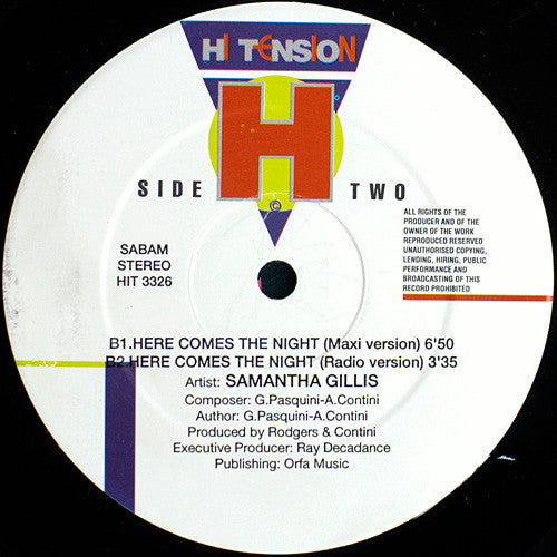 Samantha Gillis* : Don't Tell Me Lies / Here Comes The Night (12")