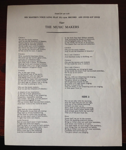 Elgar*, Parry*, Sir Adrian Boult, Janet Baker : The Music Makers / Blest Pair Of Sirens (LP, RP)