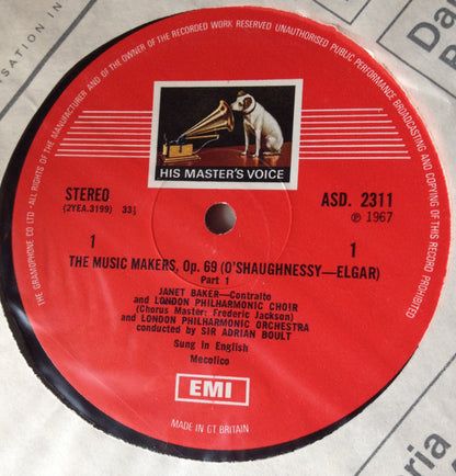 Elgar*, Parry*, Sir Adrian Boult, Janet Baker : The Music Makers / Blest Pair Of Sirens (LP, RP)