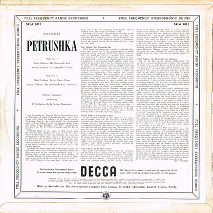 Igor Stravinsky, Ernest Ansermet · L'Orchestre De La Suisse Romande : Petrushka (LP, Album)