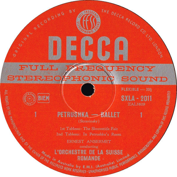 Igor Stravinsky, Ernest Ansermet · L'Orchestre De La Suisse Romande : Petrushka (LP, Album)