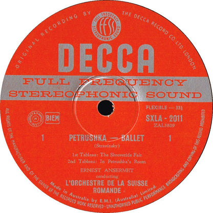 Igor Stravinsky, Ernest Ansermet · L'Orchestre De La Suisse Romande : Petrushka (LP, Album)