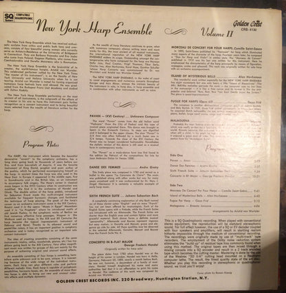 New York Harp Ensemble : Volume II (LP)