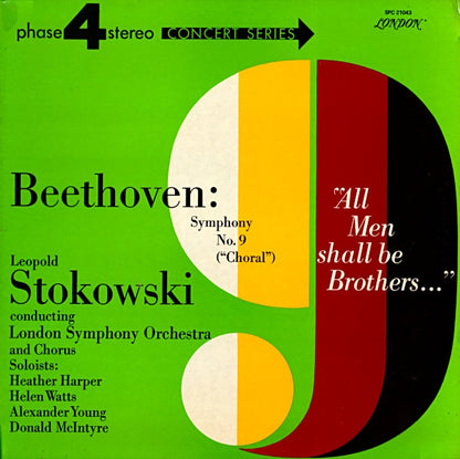 Ludwig van Beethoven - Leopold Stokowski Conducting London Symphony Orchestra And London Symphony Chorus : Symphony No. 9 ("Choral") (LP, Gat)