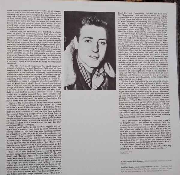 Eddie Cochran : Eddie Cochran (2xLP, Comp, Mono, Gat)