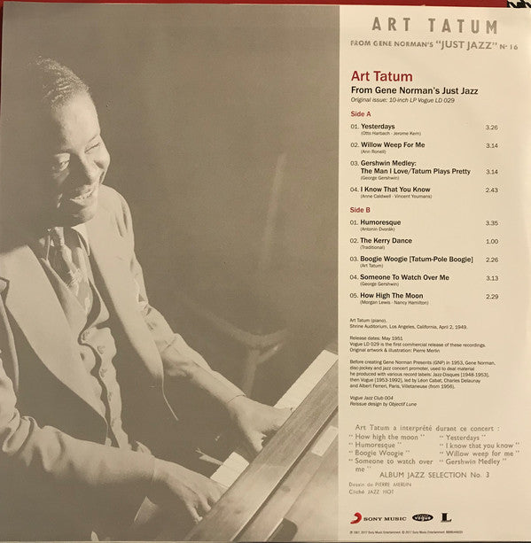 Art Tatum : From Gene Norman's Just Jazz (LP, Album, RE, Bro)