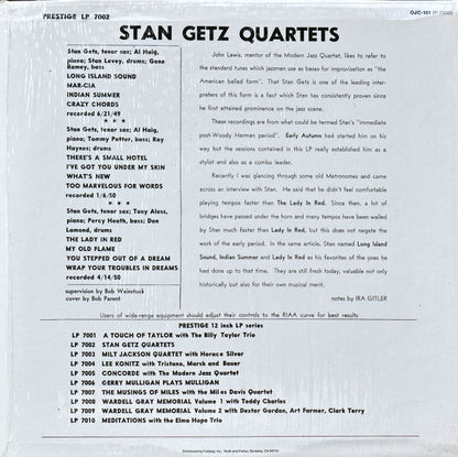 Stan Getz : Stan Getz Quartets (LP, Comp, Mono, RE)