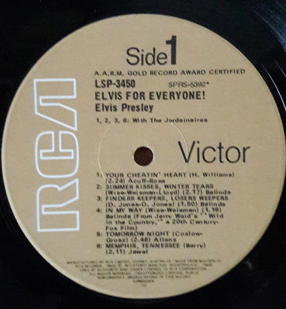 Elvis Presley : Elvis For Everyone! (LP, Album)