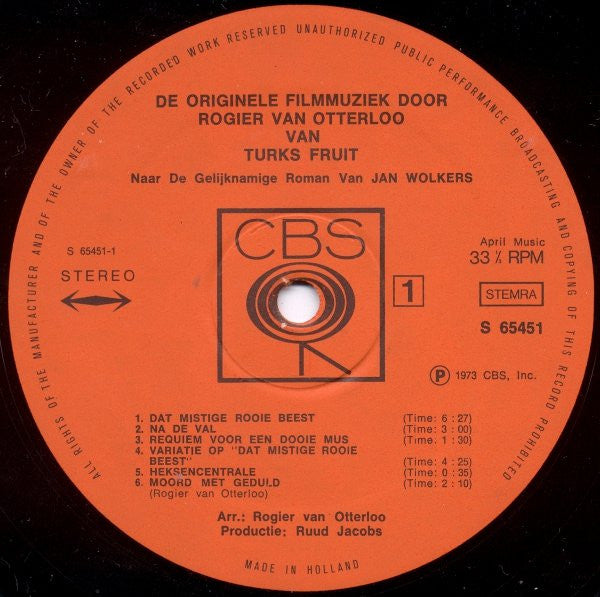 Rogier van Otterloo M.m.v. Trio Louis Van Dyke* : Turks Fruit (LP, Album)