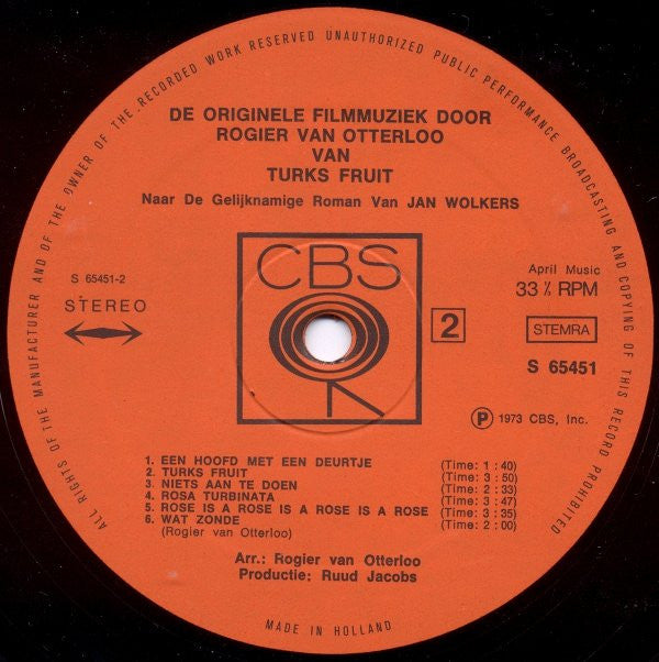 Rogier van Otterloo M.m.v. Trio Louis Van Dyke* : Turks Fruit (LP, Album)