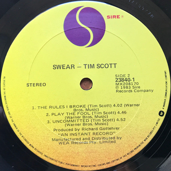 Tim Scott* : Swear (12", MiniAlbum)