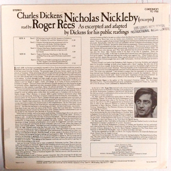 Charles Dickens (2) :  Nicholas Nickleby (Excerpts) (LP, Album)