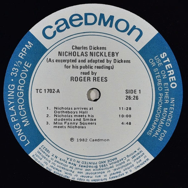 Charles Dickens (2) :  Nicholas Nickleby (Excerpts) (LP, Album)
