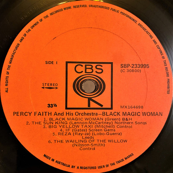 Percy Faith & His Orchestra, Percy Faith : Black Magic Woman (LP, Album)