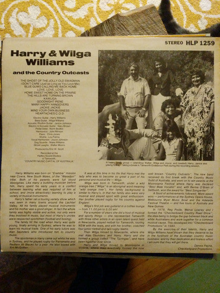 Harry Williams (8) And Wilga Williams And The Country Outcasts : Harry & Wilga Williams and the Country Outcasts (LP, Album)