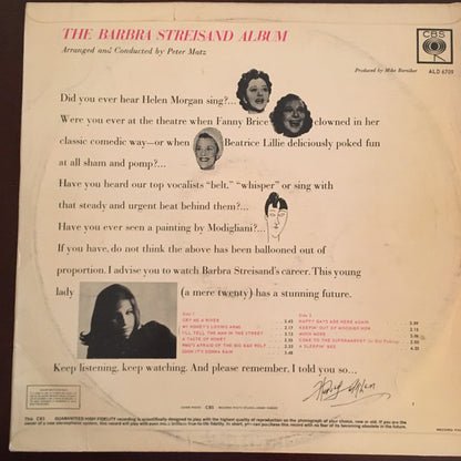 Barbra Streisand : The Barbra Streisand Album (LP, Album)