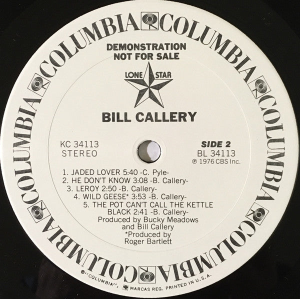 Will Callery : Bill Callery (LP, Album, Promo)