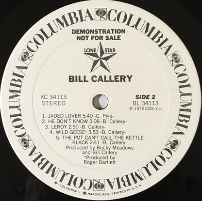 Will Callery : Bill Callery (LP, Album, Promo)