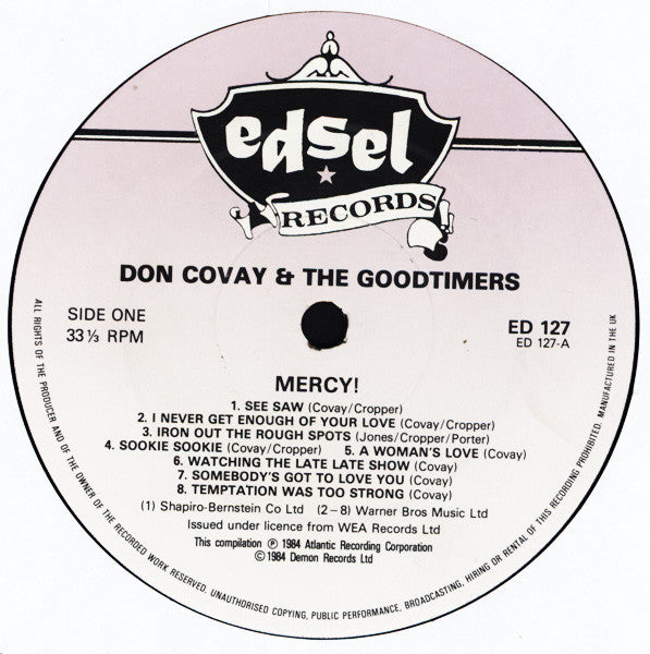 Don Covay & The Goodtimers : Mercy! (LP, Comp)
