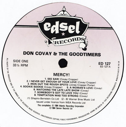 Don Covay & The Goodtimers : Mercy! (LP, Comp)