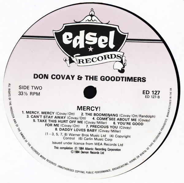 Don Covay & The Goodtimers : Mercy! (LP, Comp)