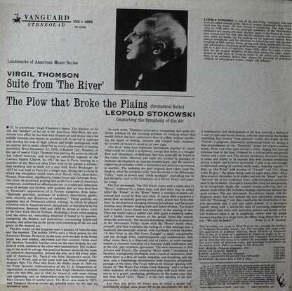 Virgil Thomson, Symphony Of The Air, Leopold Stokowski : The Plow That Broke The Plains / Suite From 'The River' (LP, Album, RP)
