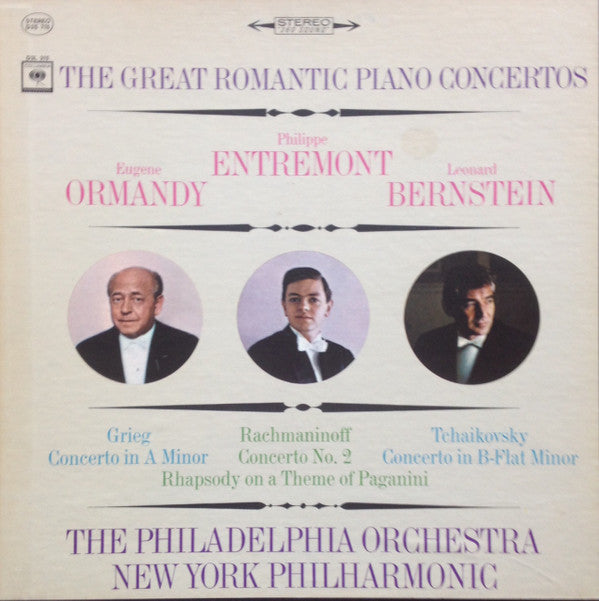 Philippe Entremont, Eugene Ormandy, Leonard Bernstein, The Philadelphia Orchestra, New York Philharmonic : The Great Romantic Piano Concertos (3xLP, Comp, RE + Box)
