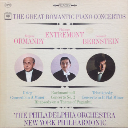 Philippe Entremont, Eugene Ormandy, Leonard Bernstein, The Philadelphia Orchestra, New York Philharmonic : The Great Romantic Piano Concertos (3xLP, Comp, RE + Box)