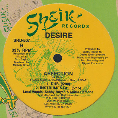 Desire (2) : Affection (12")