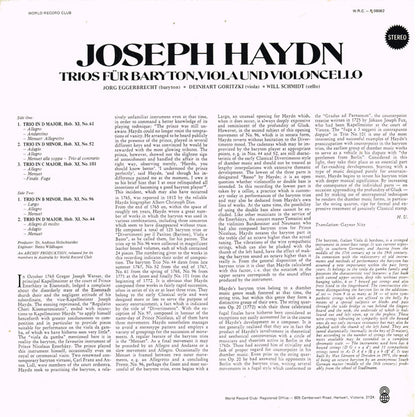 Joseph Haydn / Münchner Baryton-Trio : Trios Für Baryton, Viola Und Violoncello (LP, Album, Club)