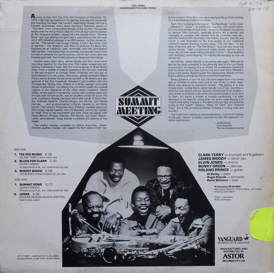 Elvin Jones, James Moody, Clark Terry, Bunky Green, Roland Prince : Summit Meeting (LP, Album)