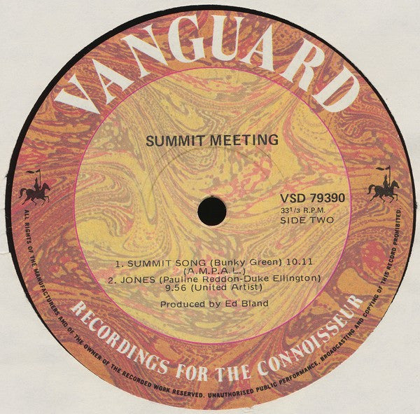 Elvin Jones, James Moody, Clark Terry, Bunky Green, Roland Prince : Summit Meeting (LP, Album)