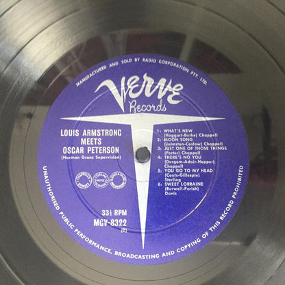 Louis Armstrong, Oscar Peterson : Louis Armstrong Meets Oscar Peterson (LP, Album, Mono)