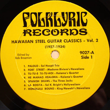 Various : Hawaiian Steel Guitar Classics - Volume 2 (1927-1934) (LP, Comp)