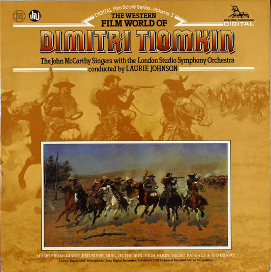 Dimitri Tiomkin, The John McCarthy Singers With The London Studio Symphony Orchestra* Conducted By Laurie Johnson : The Western Film World Of Dimitri Tiomkin  (LP, Album, Amb)