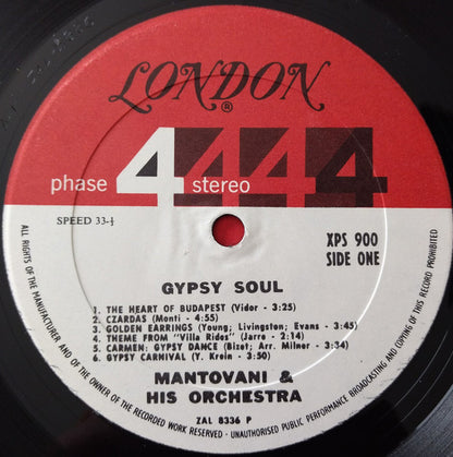 Mantovani And His Orchestra : Gypsy Soul (LP, Album, Gat)