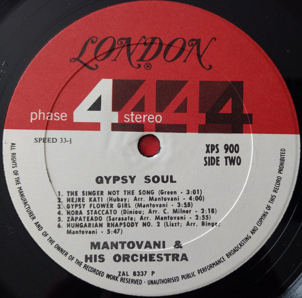 Mantovani And His Orchestra : Gypsy Soul (LP, Album, Gat)