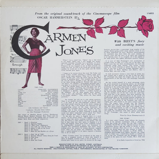 Various : Carmen Jones (From The Original Sound Track) (LP, Album, Mono)