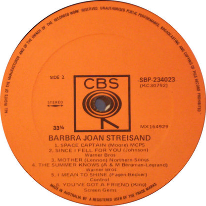 Barbra Streisand : Barbra Joan Streisand (LP, Album)