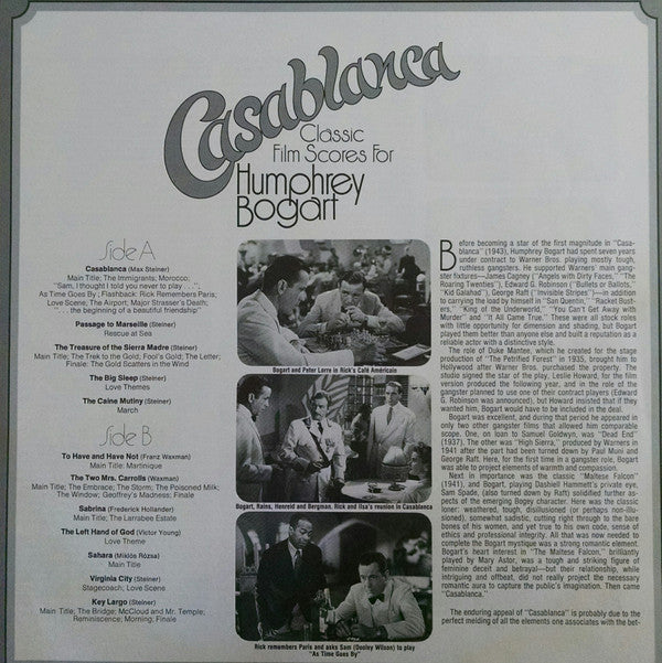 Charles Gerhardt, National Philharmonic Orchestra : Casablanca - Classic Film Scores For Humphrey Bogart  (LP, Quad)