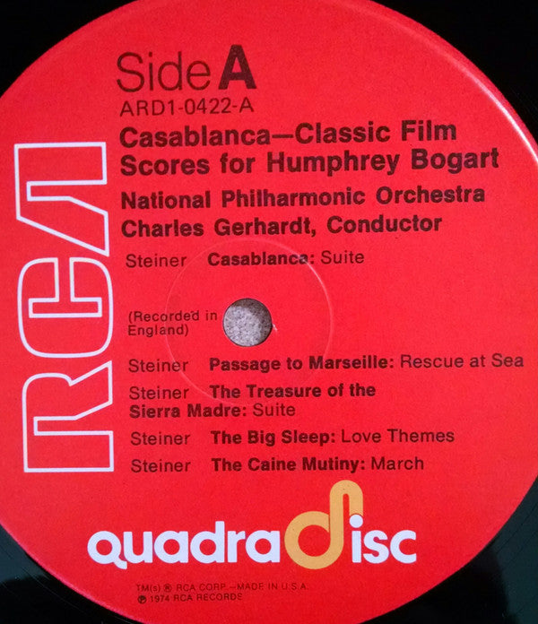 Charles Gerhardt, National Philharmonic Orchestra : Casablanca - Classic Film Scores For Humphrey Bogart  (LP, Quad)