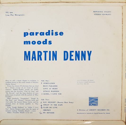 Martin Denny : Paradise Moods (LP, Comp)