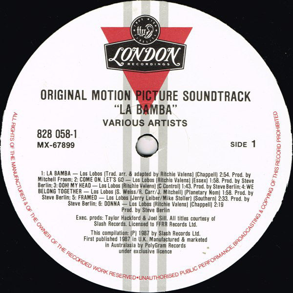Various : La Bamba - Original Motion Picture Soundtrack (LP, Comp)