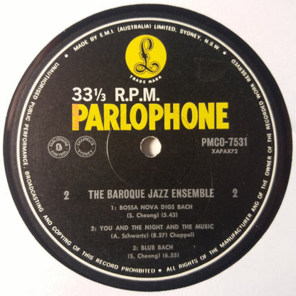 The Baroque Jazz Ensemble (2) : The Baroque Jazz Ensemble (LP, Album, Mono)