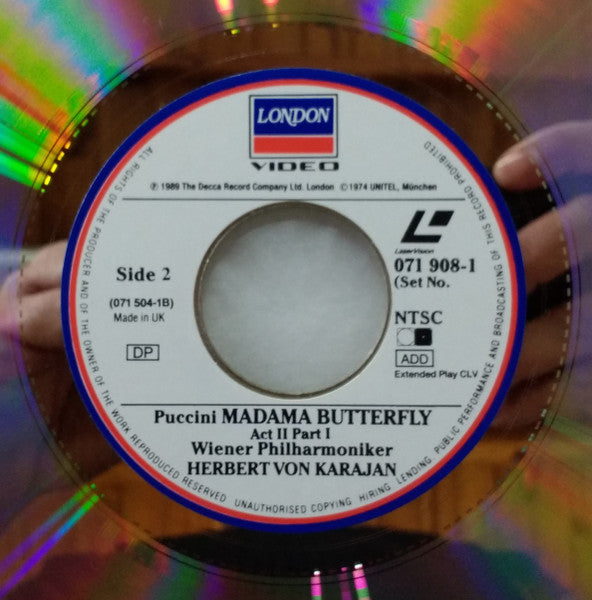 Giacomo Puccini / Mirella Freni · Placido Domingo · Christa Ludwig / Robert Kerns, Wiener Philharmoniker, Herbert von Karajan Directed By Jean-Pierre Ponnelle : Madama Butterfly (2xLaserdisc, 12", Album, NTSC + Box)