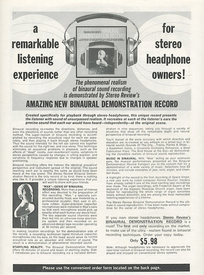 Unknown Artist : Stereo Review’s Binaural Demonstration Record (LP)