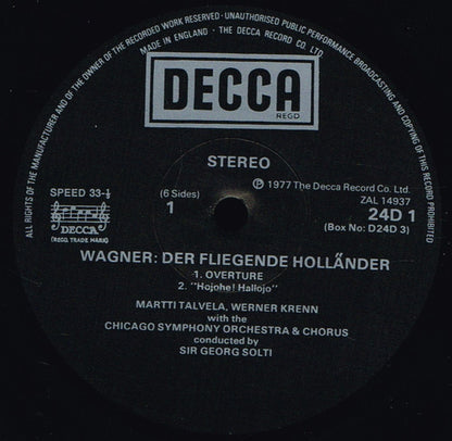 Wagner* - Bailey*, Martin*, Kollo*, I. Jones*, Krenn*, Talvela*, Chicago Symphony Chorus & Orchestra*, Solti* : Der Fliegende Holländer (3xLP, Album + Box)